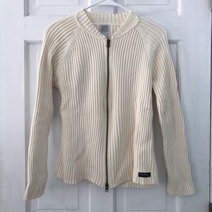 City DKNY Cream Zip-Up Sweater